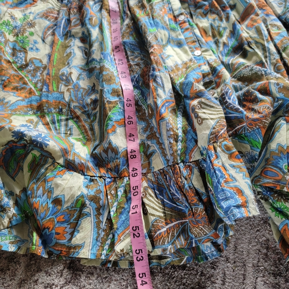 House of Harlow Cutout Tie Empire Waist Floral Paisley Beach Summer‎ Maxi Dress - Picture 14 of 15